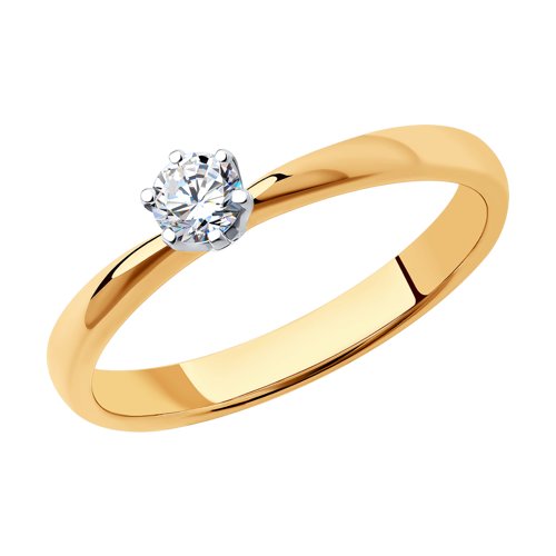 Кольцо, золото, бриллиант, 1012128
